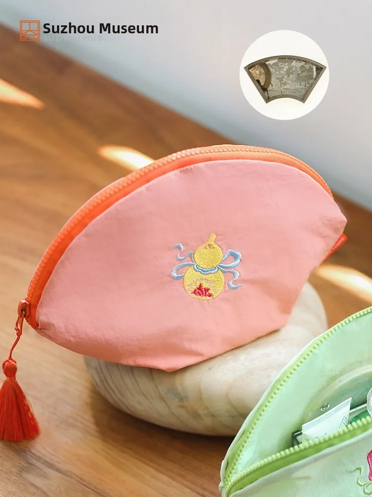 Large Capacity Embroidered Portable Bag Suzhou Museum Storage Bag Travel Makeup Bag Cosmetic Bag Cultural Creative Bag