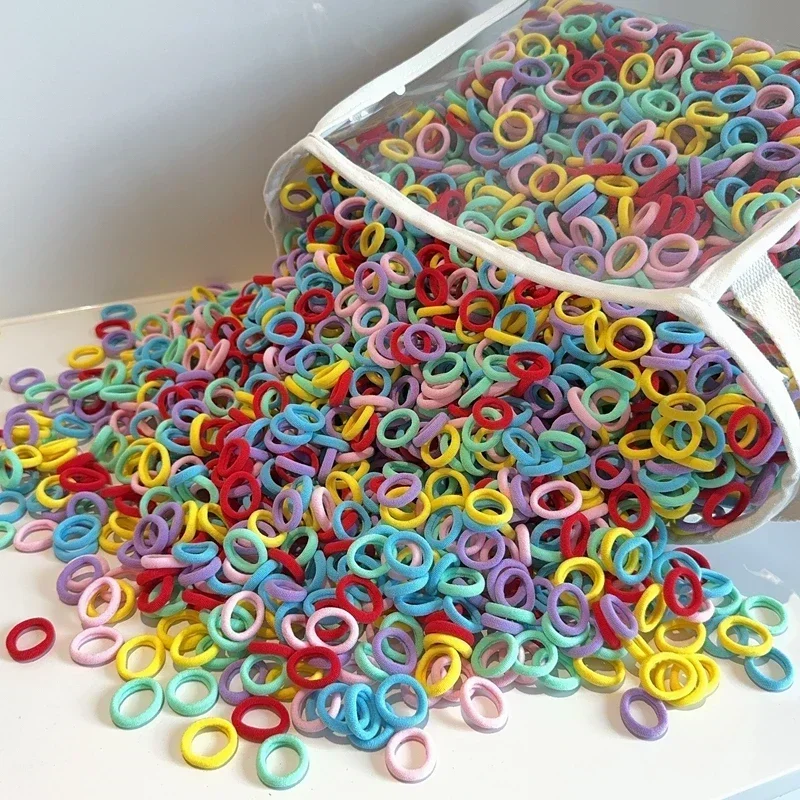 100/300 Stück Haarbänder für Mädchen, buntes Nylon, Scrunchie, Haargummis, Gummiband, Kinder, elastisches Haar, Ligen, Mädchenhaar, Amagi – Detail 2