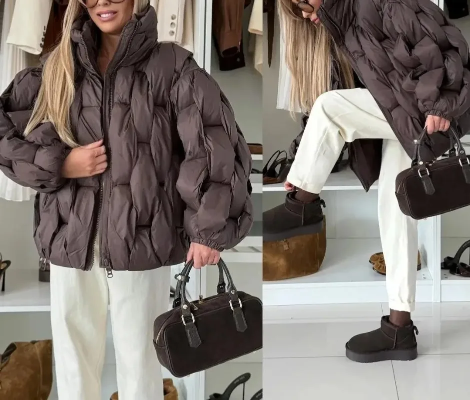 เสื้อแจ็คเก็ตขนเป็ดสำหรับผู้หญิง ฤดูใบไม้ร่วงและฤดูหนาว ปี 2025 เพื่อให้ความอบอุ่น