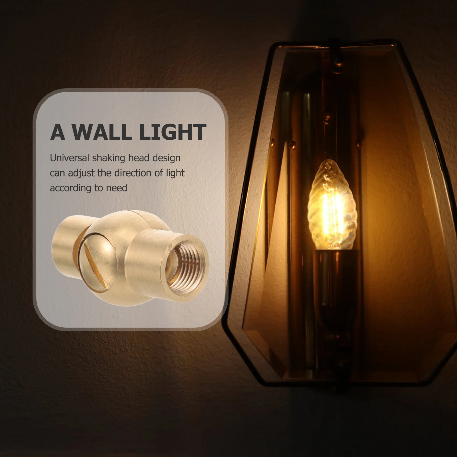 

Universal Copper Swivel Lamp Adapter 180-Degree Rotatable Light Socket Extender for Bathroom Ceiling Light Pendant Chandeliers