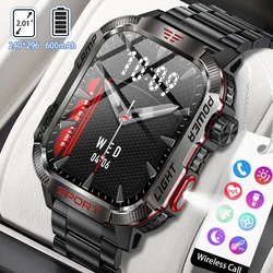 LIGE Smart Watch Men With Money Detection Flashlight Outdoor Men's Watches 600mAh Waterproof 2.01