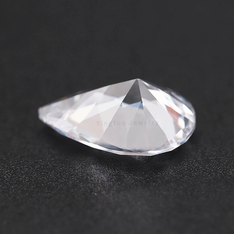 50pcs/Lots 3x5~13x18mm Pear Shape 5A White CZ Stone Zircon Synthetic Cubic Zirconia Gemstone for Jewelry