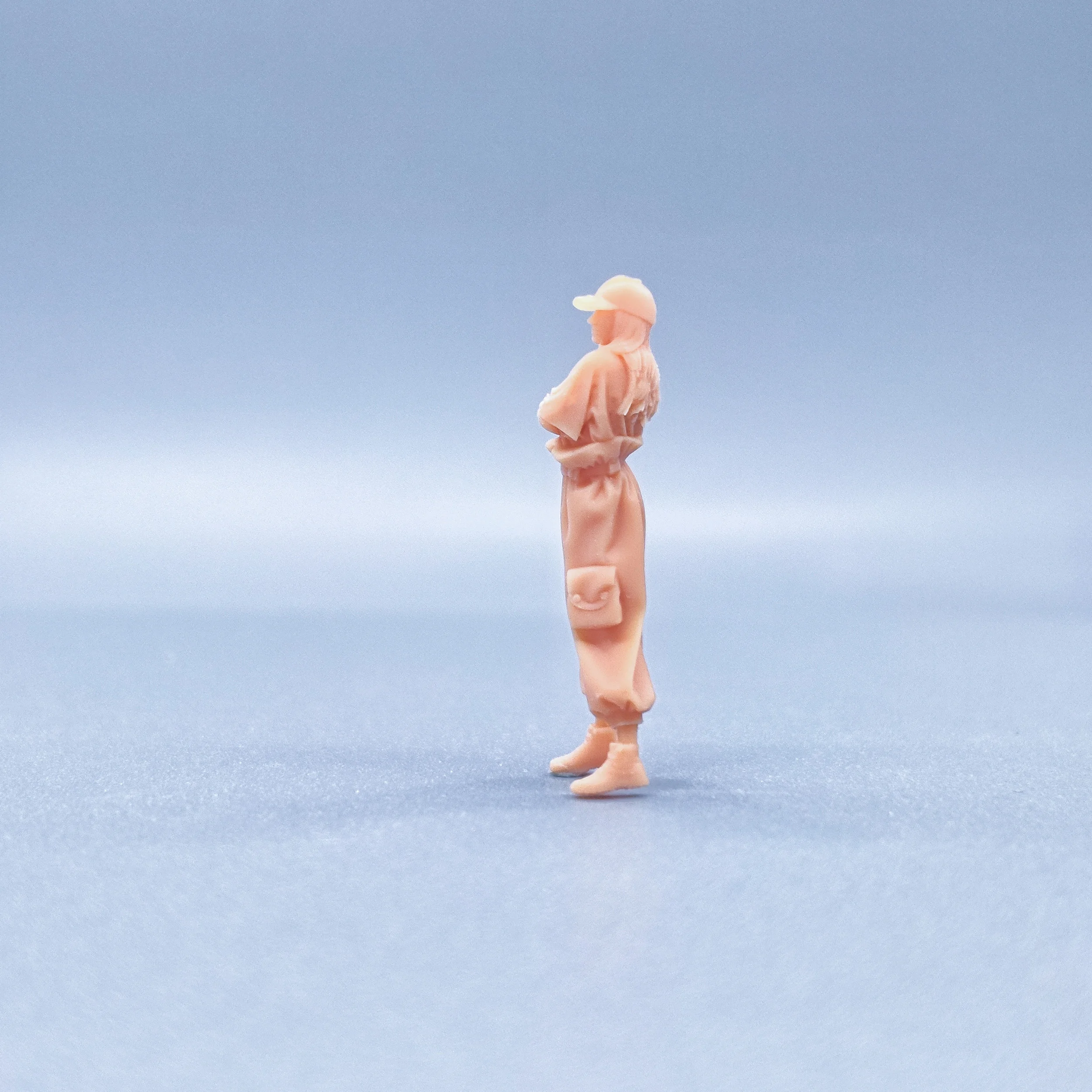 1/64 1/43 Beeldjes Schaalmodel Hars Eend Tong Cap Werkkleding voor Vrouwen Ongekleurde Miniaturen Diorama handgeschilderde V730