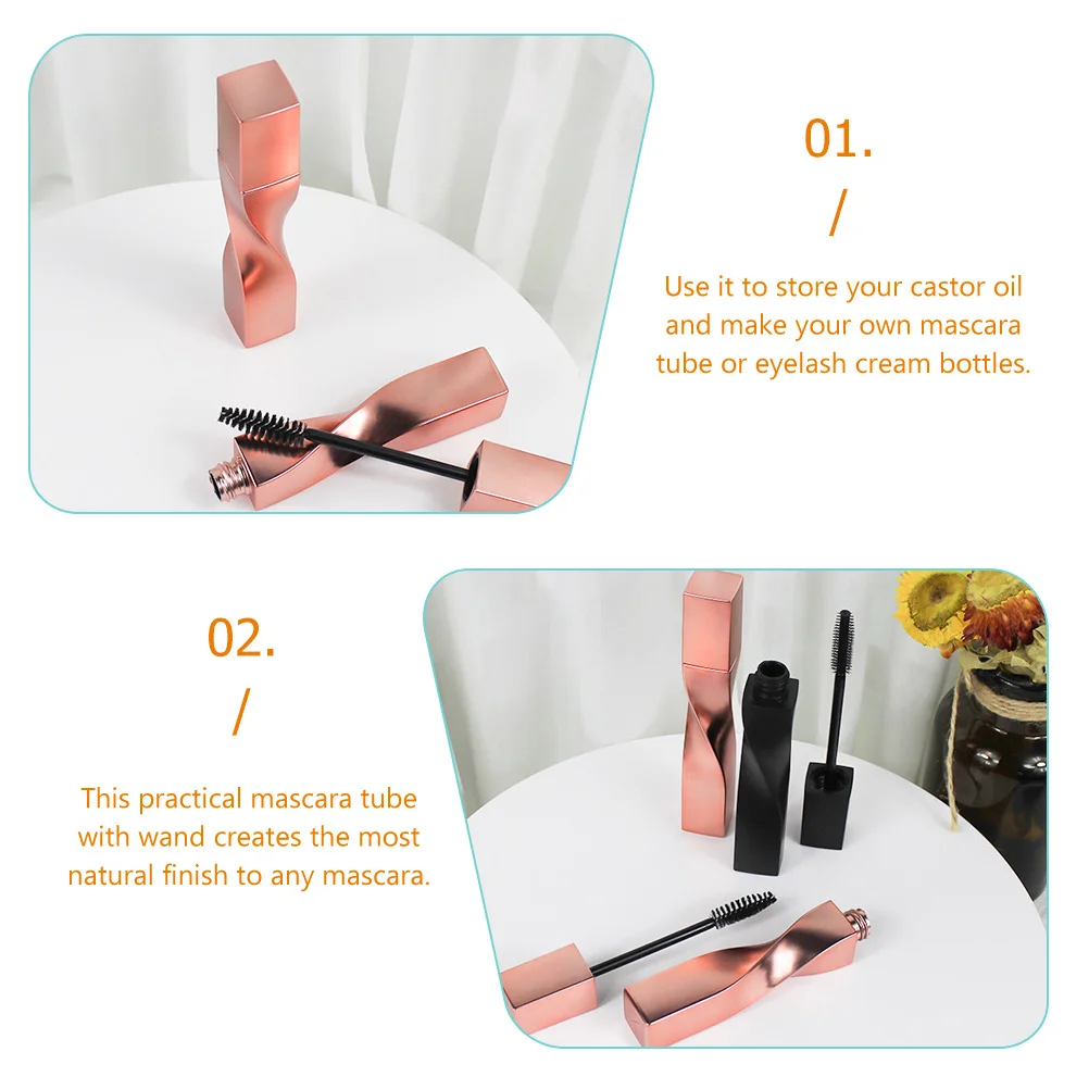 Tubes de Mascara pour brosse à cils, bouteilles vides rechargeables pour huile de ricin, sérum, crème pour sourcils et cils, conteneurs de voyage, 4 pièces