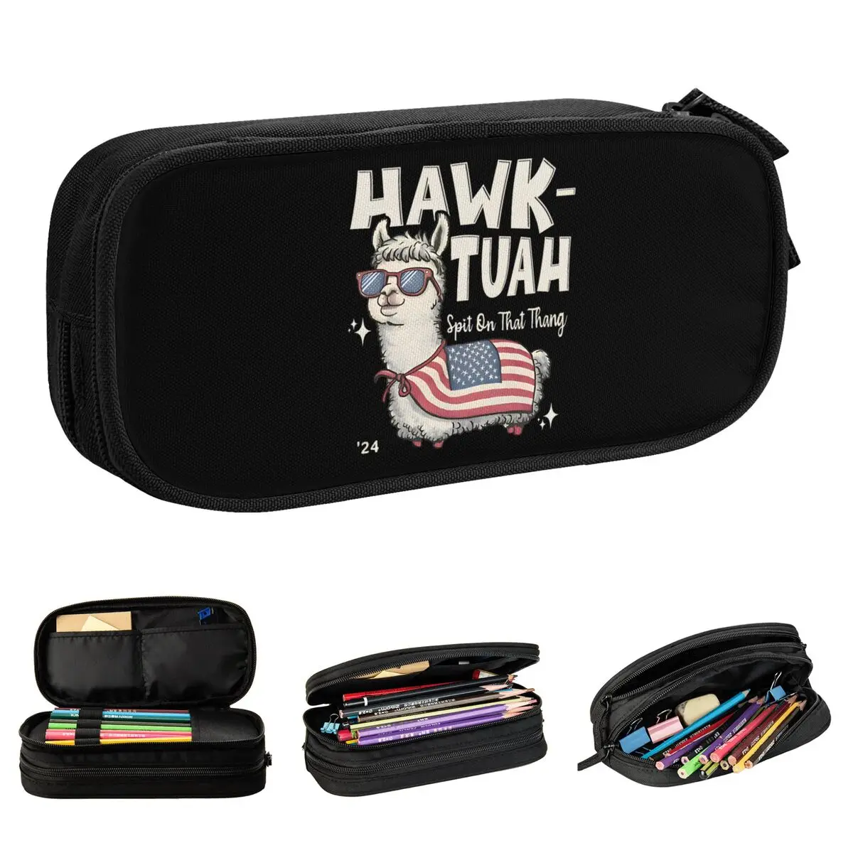 Hawk Tuah Spit On Thang étuis à crayons, sacs à stylos jeunesse, grand rangement pour étudiants, fournitures scolaires, boîte à crayons cosmétique