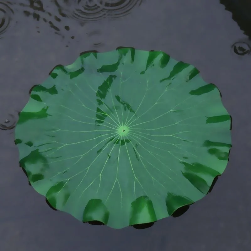 Hojas de Loto Artificiales Flotantes para Estanques y Acuarios - imagen 2