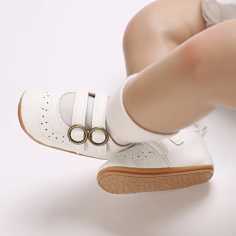 Spring and Autumn Cute New 0-18M Newborn Shoes PU Soft Rubber Bottom Anti slip Infant Princess Shoes Walking Shoes