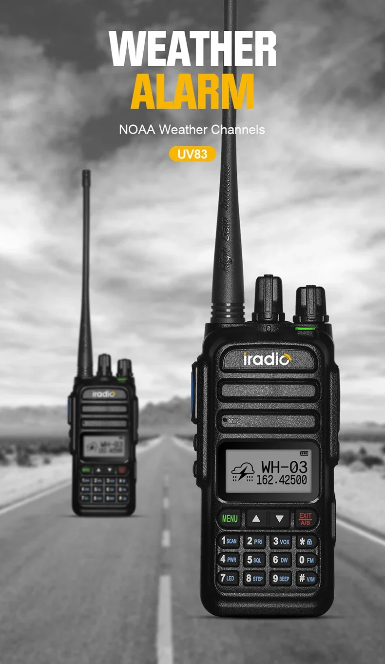 iradio UV-83 اسلكية تخاطب WALKI TALKI baofeng رباعية الموجات عالية الطاقة CB راديو Vhf Uhf CB هام راديو ترقية من UV-82 Radio4.5