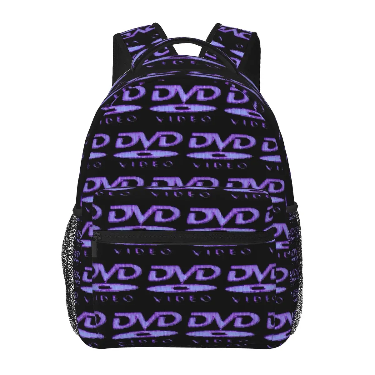 Retro DVD Video Letter Printed Student Backpack School Bag Hiking Travel Daypack for Men Women Fashion Bookbag Shoulder Bags