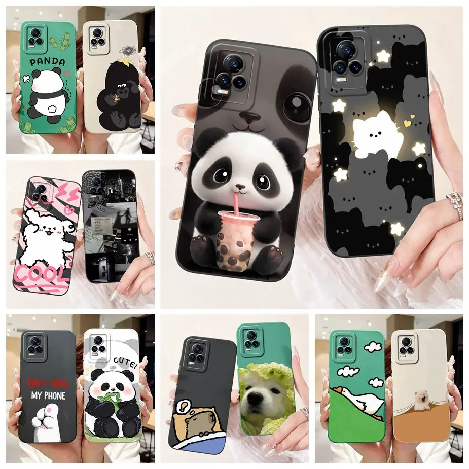 For Vivo V21e 4G Case V2061 Cute Funny Cartoon Cover 6.44'' Phone Case For Vivo V21 V2066 V2108 VivoV21 E V21e Soft Fundas Coque