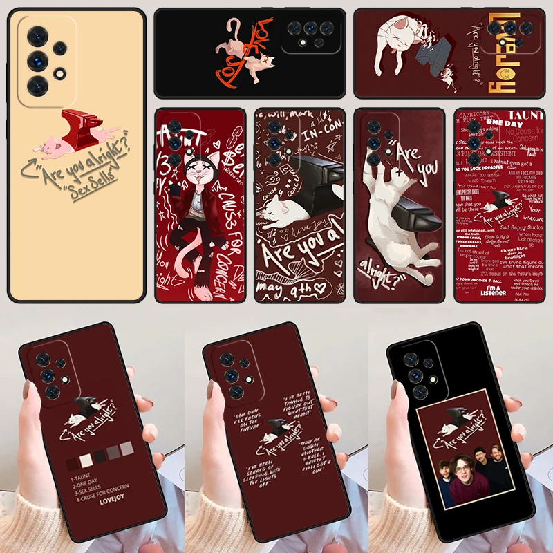 Lovejoy Cat Are You Alright For Samsung Galaxy A52 A72 A73 A20e A21S A50 A70 A11 A12 A42 A31 A40 A51 A71 A32 A80 A91 Phone Case