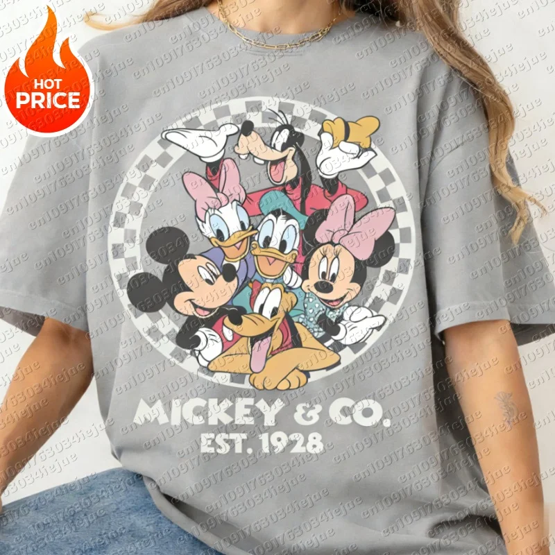 Mickey Mouse 2026 New Boy Girl Summer Cotton T-shirt Family Parent-child Wear Oversized Casual Men Women Short Sleeve T-shirt view 4