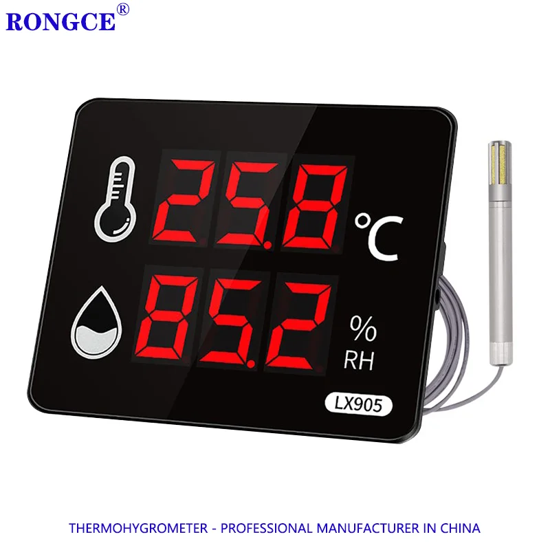 Digital Temperature and Humidity  Instruments Thermometer Meter outdoor Sauna Swimming Pool uesd LED with Temperature Sensor