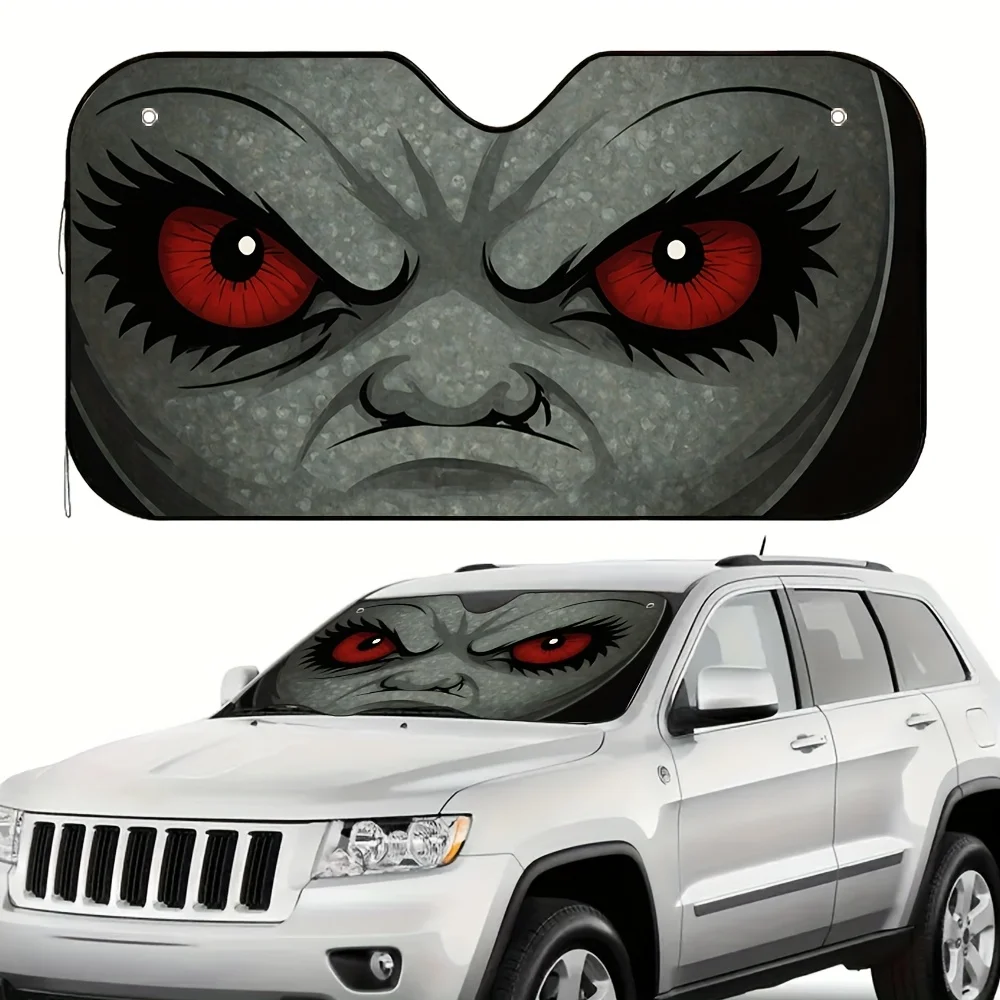 

1pc Mystical Shadow Design Car Sun Visor, Reduces Direct Sunlight, Suitable For Daily Trips And City Short-distance Travel.