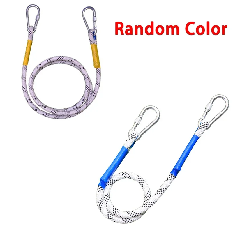 1/2/3/5M 14mm 16mm Carabiner Outdoor Safety Elastic Parachute Rope Rock Climbing Rope High Altitude Work Nylon Rope