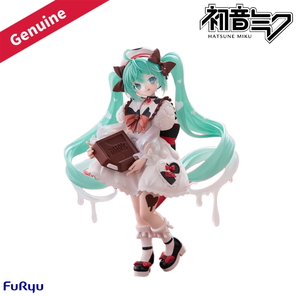 

Оригинальная оригинальная фигурка FuRyu, предварительно окрашенная Hatsune Miku X Tirol, шоколадное трио-Try-iT, персонажи Piapro, Hatsune Miku Milk Ver, подарок