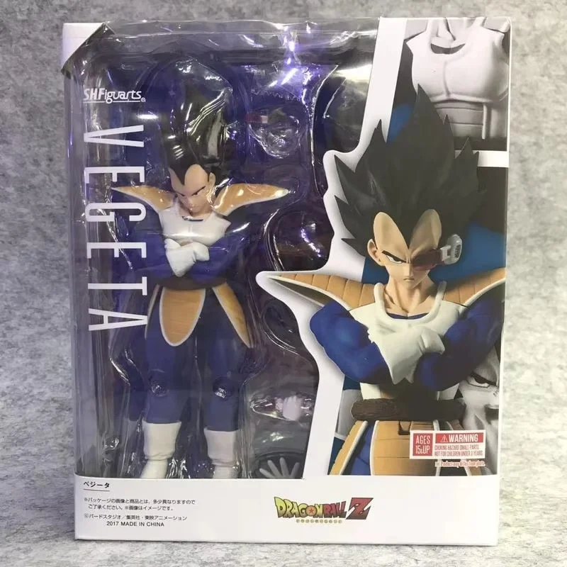 Figura de Dragon Ball Z Shfiguarts Vegeta de 16cm, modelo de articulación articulada de Anime, modelo de combate Super Saiyan móvil de Pvc, juguete para regalo