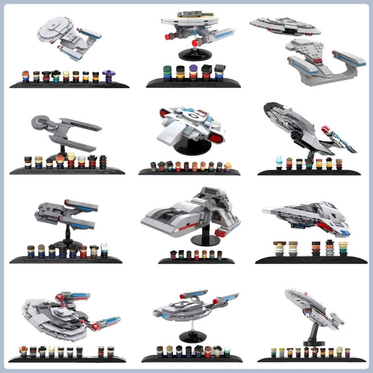 Bloques de construcción de nave espacial periférico de película caliente, juguete MOC, barco de exploración espacial profunda, modelo dirigible de clase delantera, regalo de cumpleaños para niño