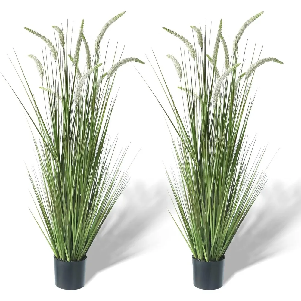 

59in 2-Pack Artificial Veronica Spiked Speedwell Grass Plant, 5ft Faux Veronica Spicata Flower, Tall Fake Horsetail Grasses