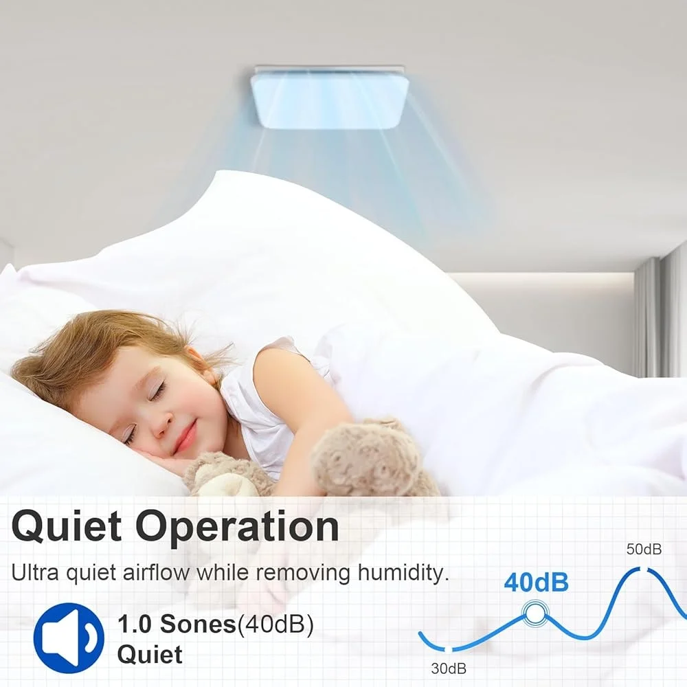 110 CFM الحمام مروحة العادم سوبر هادئة توفير الطاقة مروحة تهوية السقف سهلة التركيب موصل القناة المنزل مكتب فندق