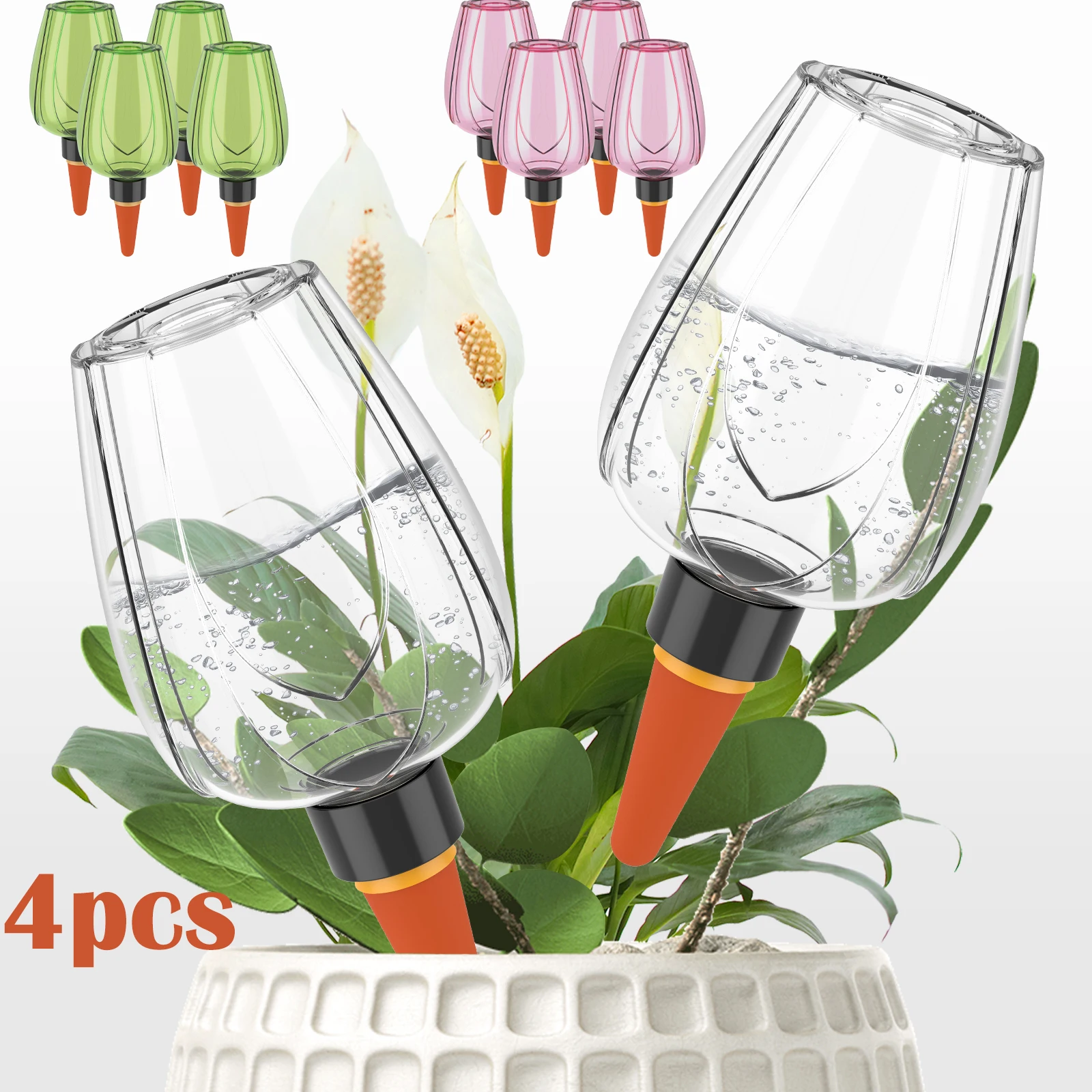 4Pcs Plant Watering Balls 350ML Self Watering Globes Planter Insert Effortless Drip Irrigation System For Garden For Indoor
