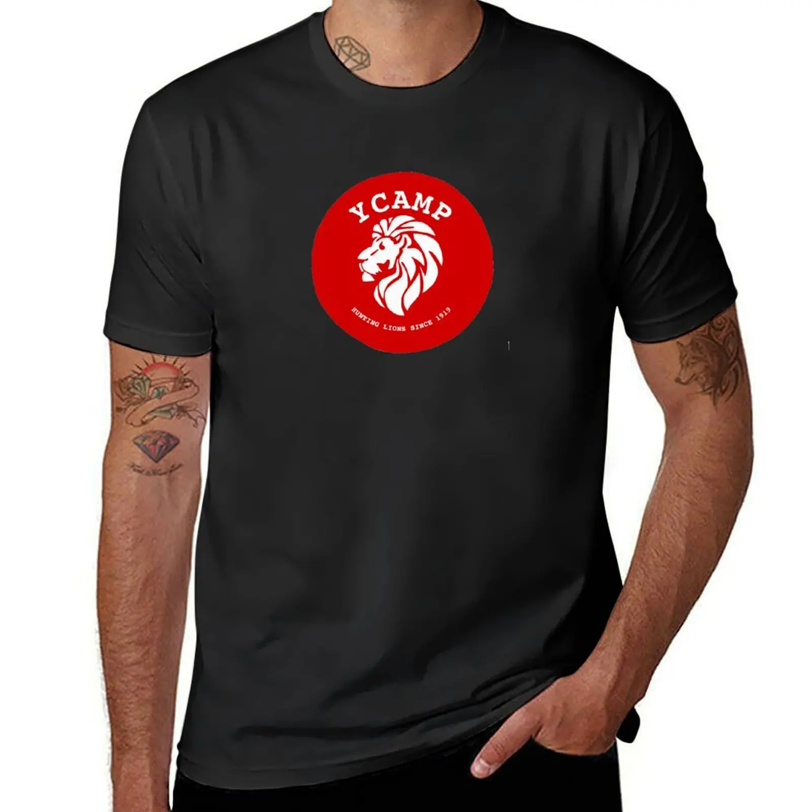 

Y CAMP LION HUNT T-Shirt kawaii clothes anime tshirt graphic t shirt vintage mens t shirts