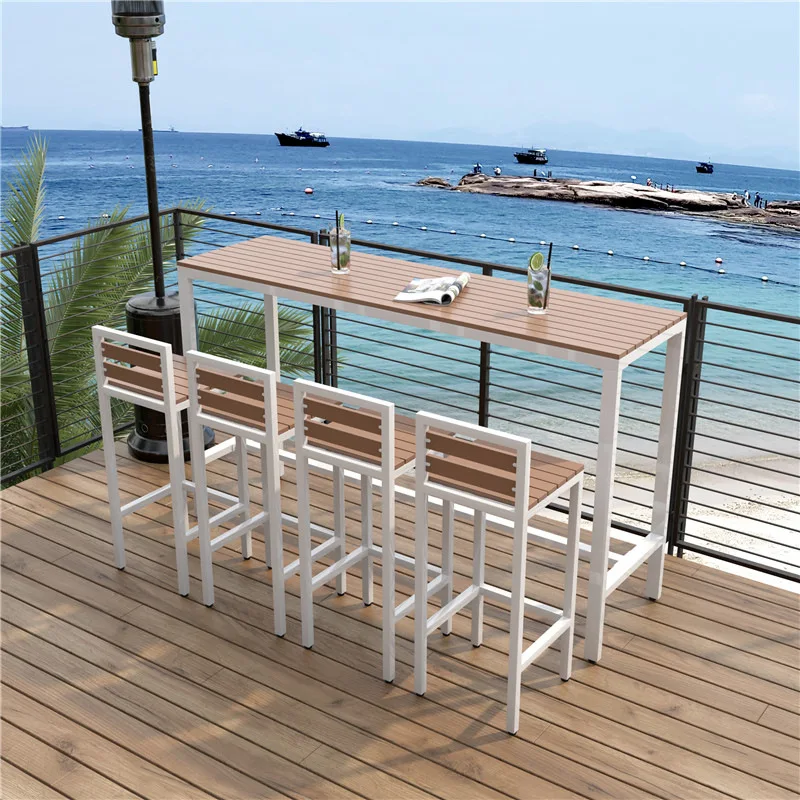 Bar table and chair combination home window high narrow table sun protection outdoor courtyard long table