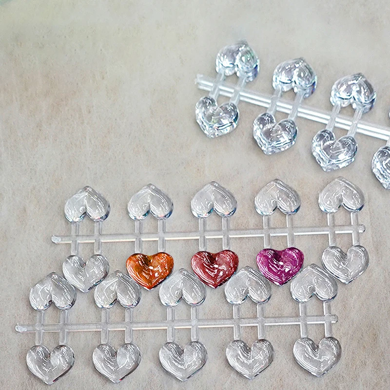 100Pcs/10 Strips False Nail Tips Color Card Table Showing Shelf Nail Color Table Showing Shelf Heart False Nail Display Tip Tool