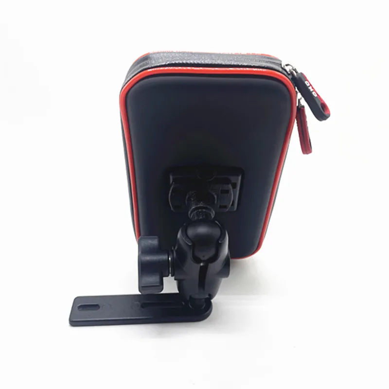 Motorcycle Aluminum Brake/Clutch Reservoir Cover Base Mount Mobile Phone Holder Water Resistance Case 6.1CM Double Socket Arm
