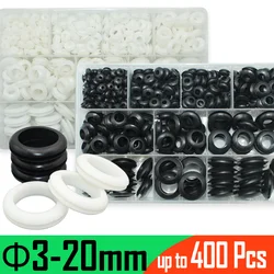 400/90pcs Rubber Grommet Firewall Hole Electrical Wire Grommet Plumbing Gasket Kit 3-20mm High Temperature Oring Sealing Washer