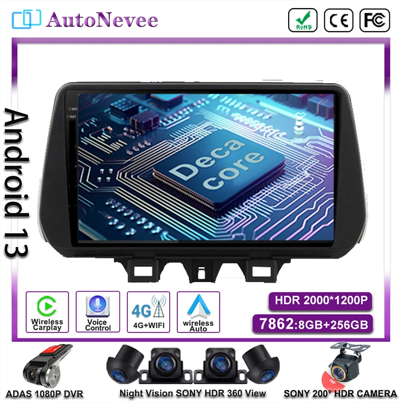 

DVD Screen Android NO 2DIN Carplay For Hyundai Tucson Ix35 2018-2020 Auto Radio Wifi Stereo Multimedia Car Player GPS Navigation