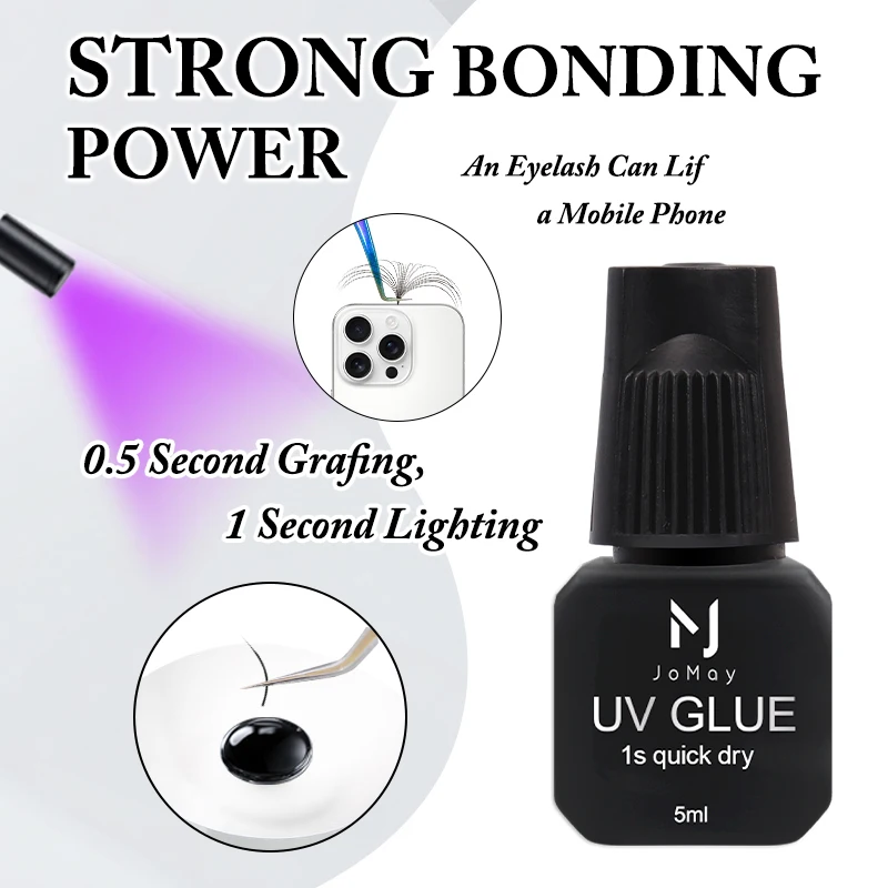 Accessoires pour cils, colle UV noire pour Extension de cils, adhésif Extra fort UV