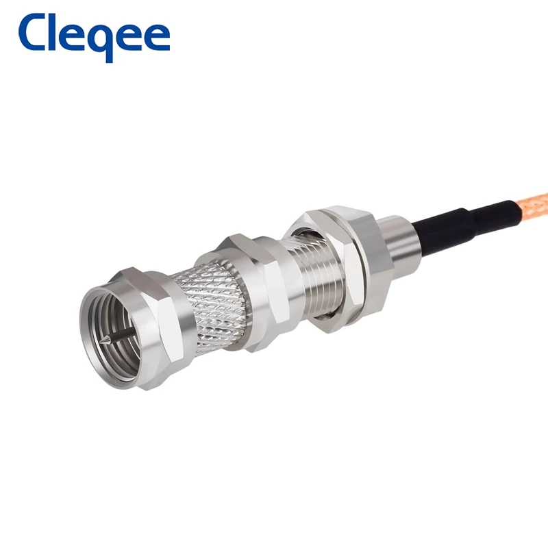 Cleqee 1PC Fอะแดปเตอร์ชายหญิงRF Coax ConnectorเสาอากาศทีวีCoaxial Connector Fทีวี