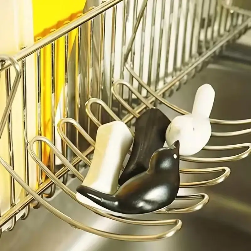 Hot Sale 1pc Wall-Mounted Stainless Steel Soap Dish With Sink Caddy And Dish Sponge Drainer,Kitchen Organizer,Hanging Drain Rack