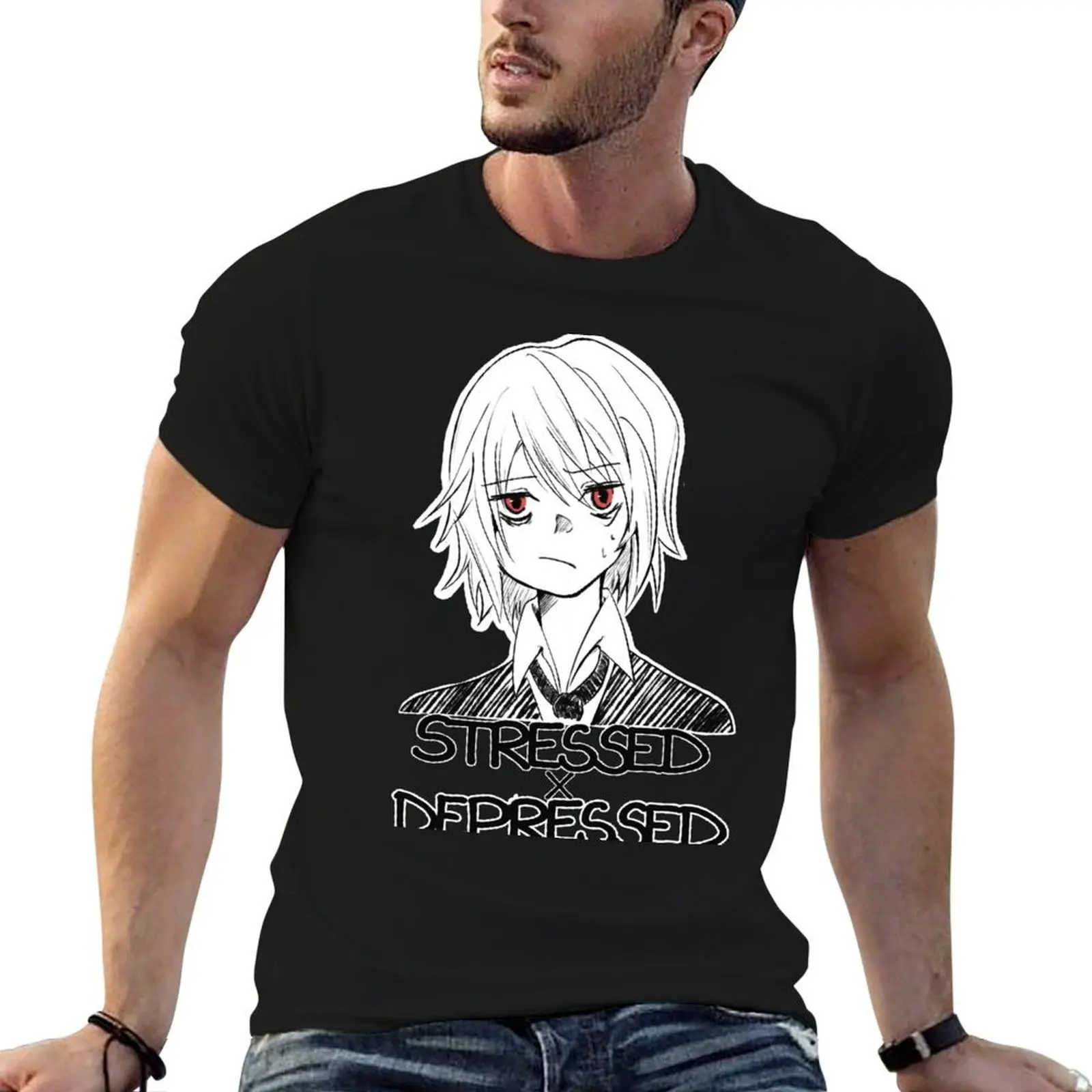 Stressed X Depressed T-Shirt for a boy hippie clothes mens big and tall t shirts