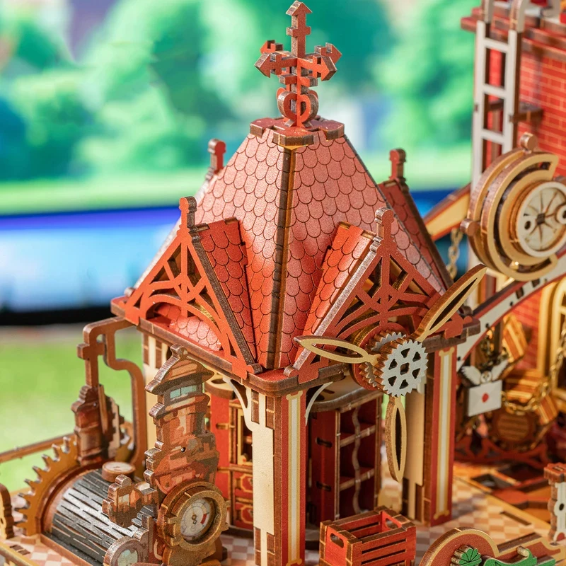 DIY Wooden Miniature Model Kits With Furniture Casa Joey's Time Post Office Cottage Dollhouse for Friends Birthday Gifts