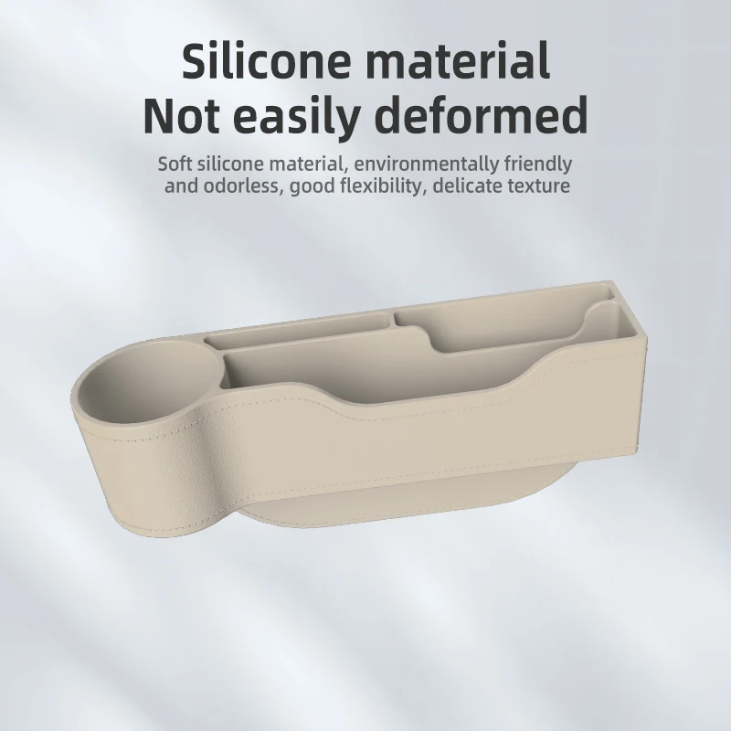 Car seat gap storage box, extra pocket, universal for wallet, keys, cards, cup, made of silicone, car interior accessory