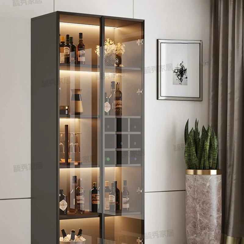Bar Corner Glass Cabinet Display Living Room Coffee Bar Furniture Clearance Liquor Showcase Wine Bottles Locker Storage Cabinets