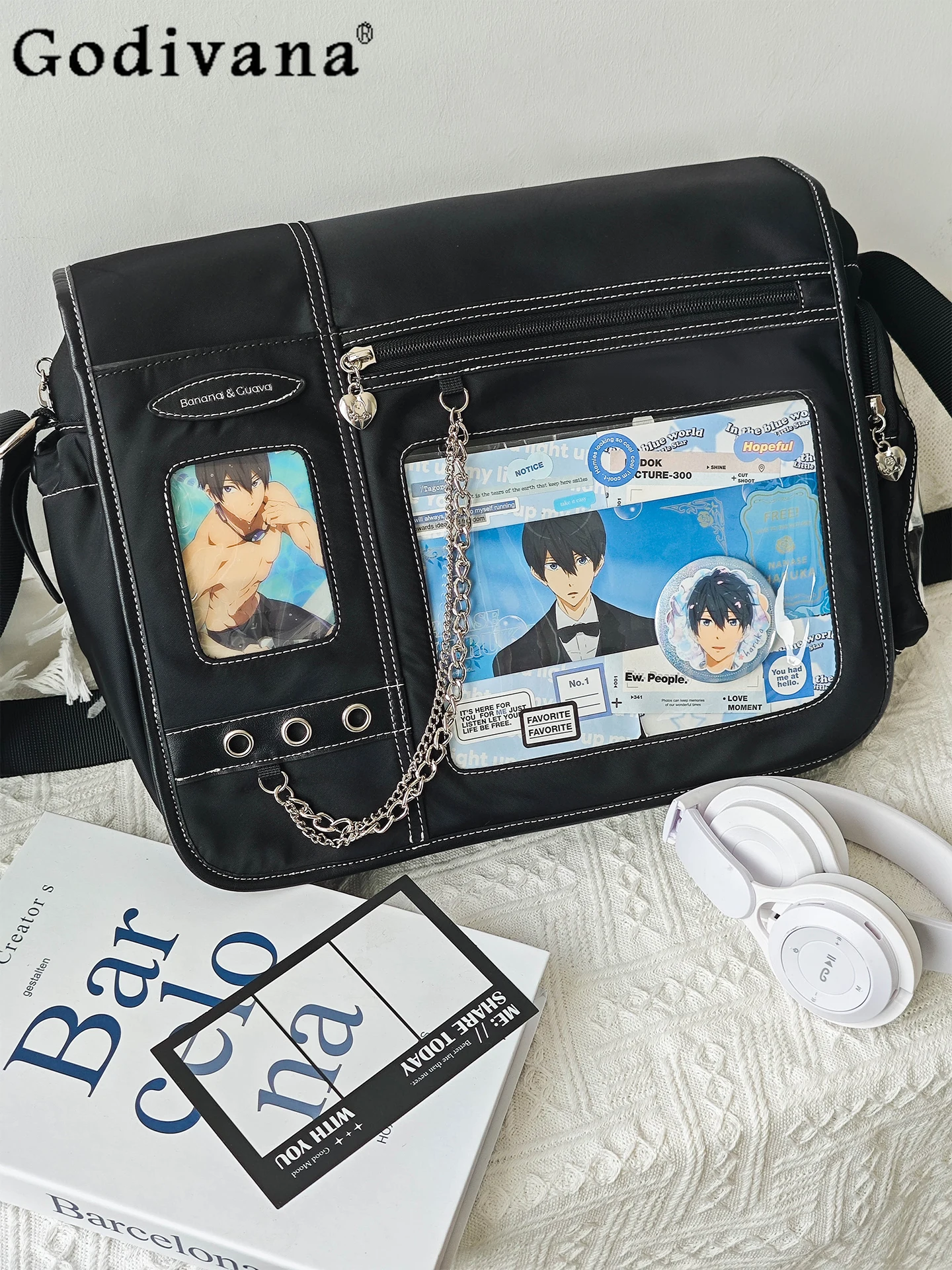 

Японский оригинальный дизайн в студенческом стиле, большая вместительная сумка в стиле Лолиты для подростков, универсальная сумка через плечо для ежедневных поездок на работу