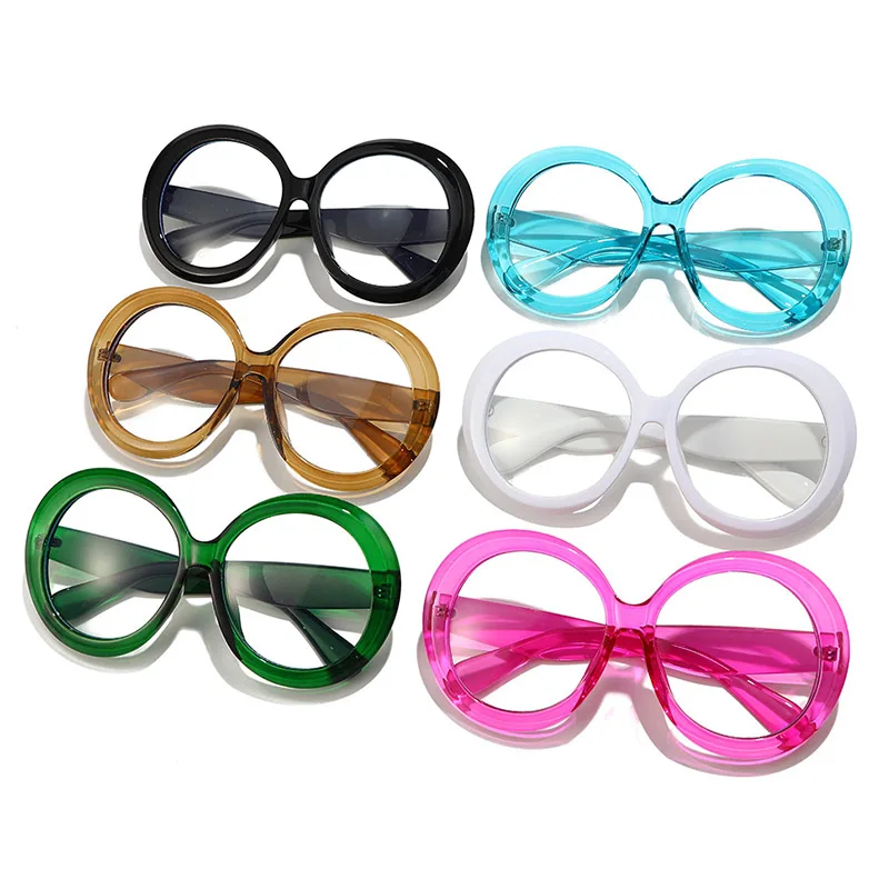 Fashion Oversized Round Glasses Frame Women Pink Clear Lenses Glasses Frame Women Eyeglasses Big Optical Spectacles Eyewear