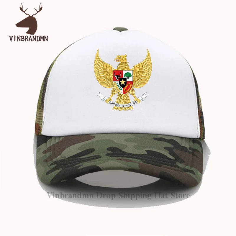 National emblem of Indonesia Garuda Pancasila baseball cap summer outdoor visor bucket hats New fashion 100% cotton fishing hats