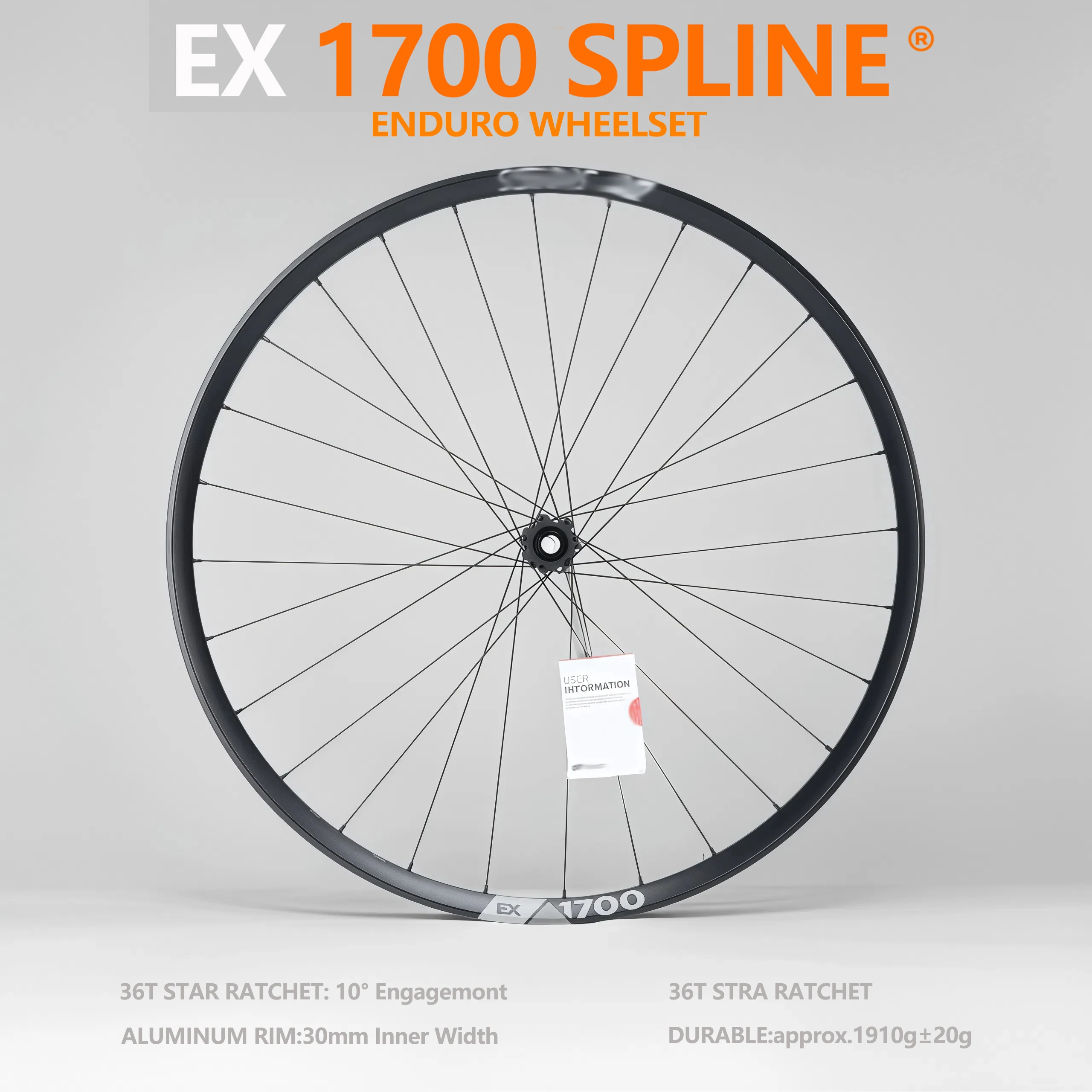 

EX1700 36T Ratchet MTB Wheelset 27.5 29 Inch 30mm Inner Width Tubeless Ready Boost 15x110 12x148mm for Enduro All Mountain Trail