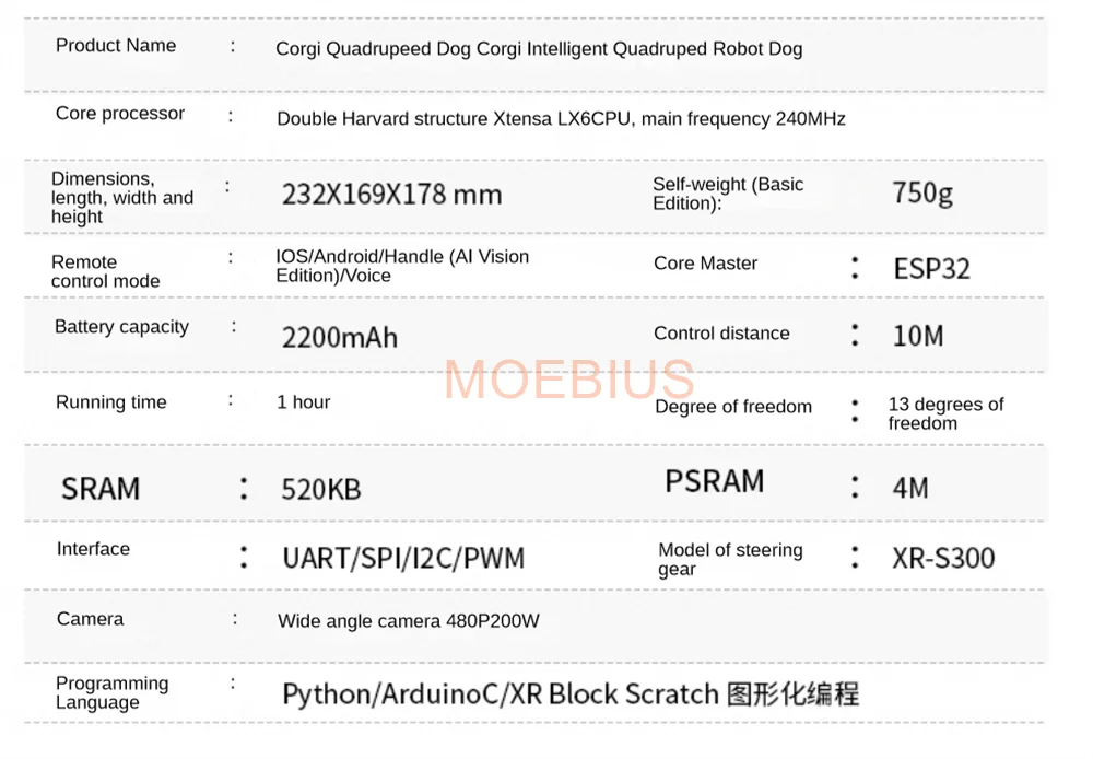 Cheapest Quadruped Bionic Robot Dog ESP32 Real-Time Video Wireless RC Artificial Intelligence Program Robot Ai Vision