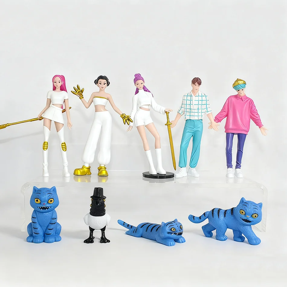 7-9個/セット KPOP デモンハンターズ アクションフィギュア おもちゃ デルピーズ タイガー ルミ ミラ ゾイ サッシ フィギュア ドール ファン向けギフト 4種類のおもちゃギフト