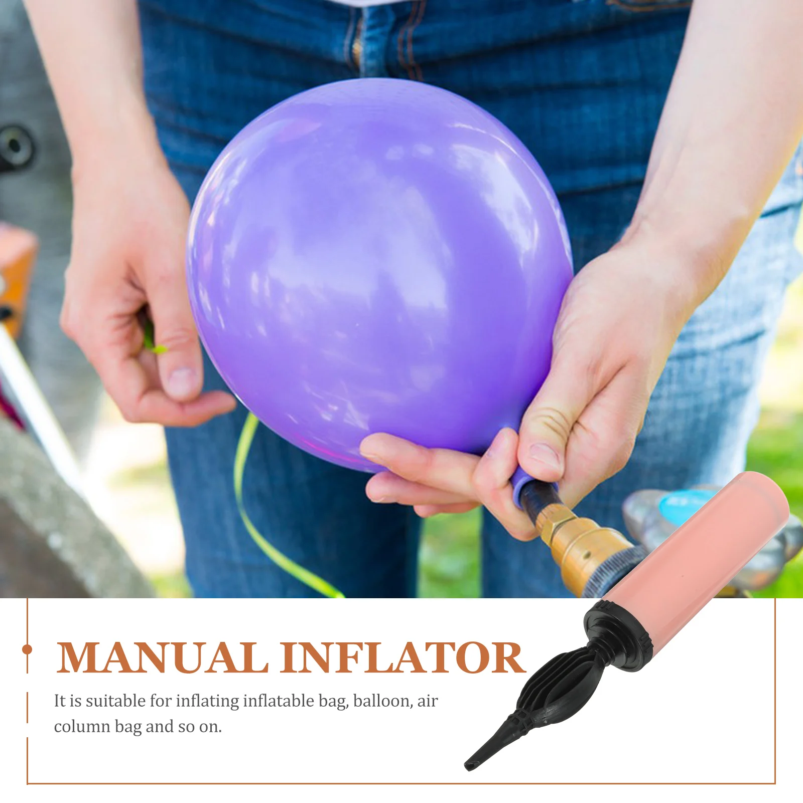 

2Pcs Handheld Air Inflator Premium Manual Pump for Balloon Inflated Bag Basketball Volleyball Portable Compact Lightweight