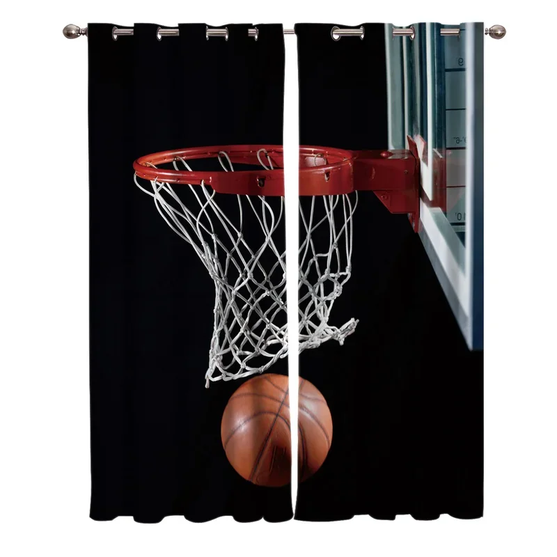 Basketball Basket Window Treatments Curtains Valance Window Curtains Window Blinds Living Room Curtains Bathroom Kitchen Drapes