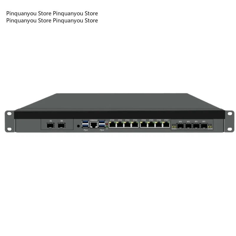 1U Rack Mounted Industrial Desktop Computer 8*LAN 2.5G 6*SFP 10G Intel C612 Chipset Xeon LGA2011-3 Server Firewall PC
