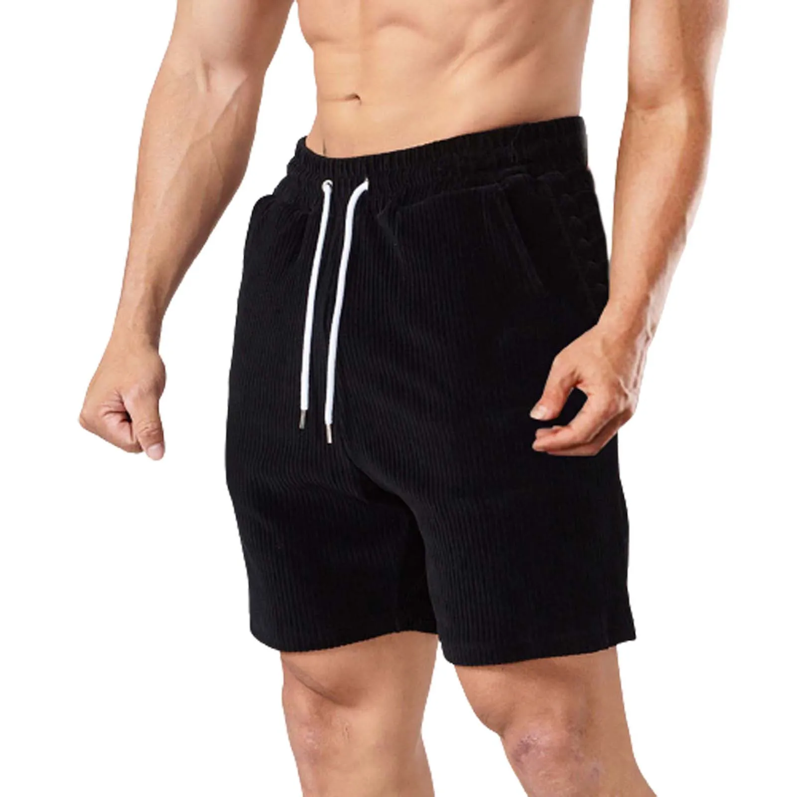 Pink Solid Color Shorts For Men\'s Summer Sports Gym Clothing Sexy Tight Lace-Up Male Causal Vacation Surfing Short Pants 2024