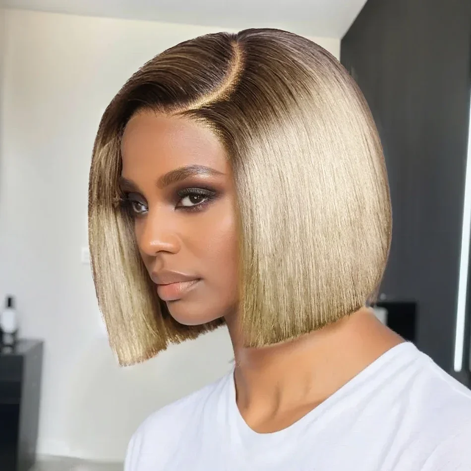 

4T613 Short Bob Wig Lace Front Human Hair Wig Human Hair Wigs 100% Human Hair Quality 180% Density Glueless Wig Human Hair Ready