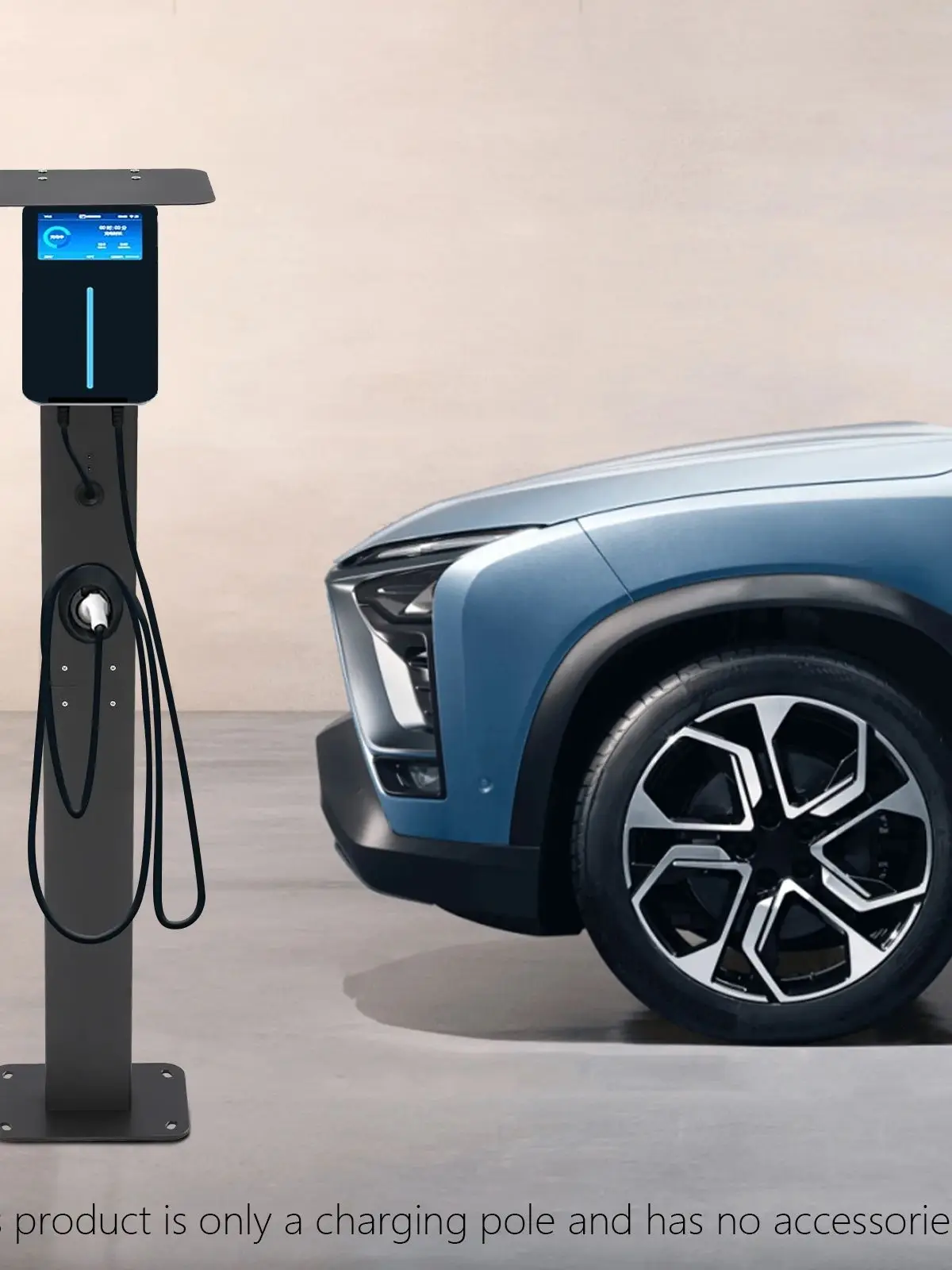 Neue Aluminium-Ladesäule für Elektrofahrzeuge mit Kabelorganisator für Bodenmontage im Innen- und Außenbereich ﻿